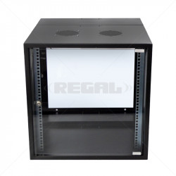 12U Swingframe Wallbox - 600mm Deep Incl Fan and 5-Way 3m Power Lead