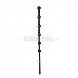 Fence Pole - 6Line Flat Bar Straight Black