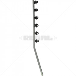 Fence Pole - 6Line Square Tube Jurassic  Galvanised Angled BB