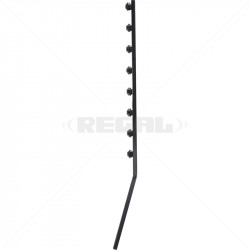 Fence Pole - 8Line Square Tube Angled Black