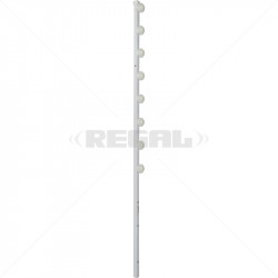 Fence Pole - 8Line Square Tube Straight White
