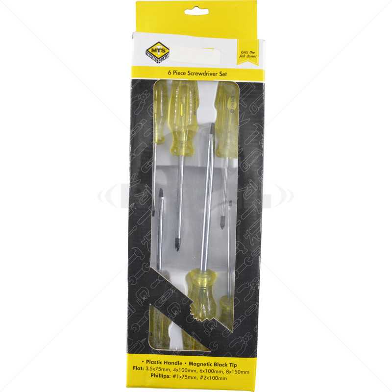 Screwdriver Set - MTS 6 Piece Black Tip Screwdriver Set - MTS 6 Piece Black Tip